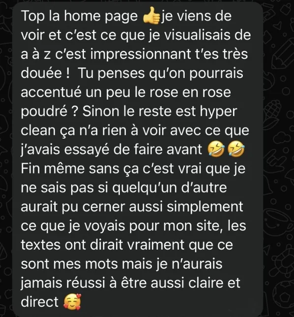 Message d'une personne accompagnée