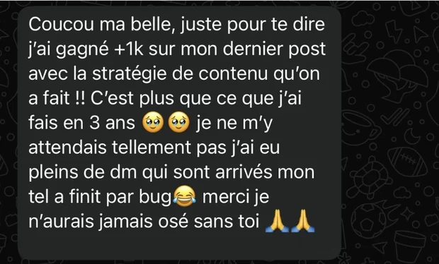 Message d'une personne accompagnée