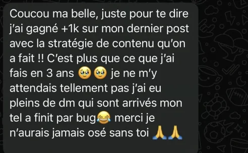 Message d'une personne accompagnée