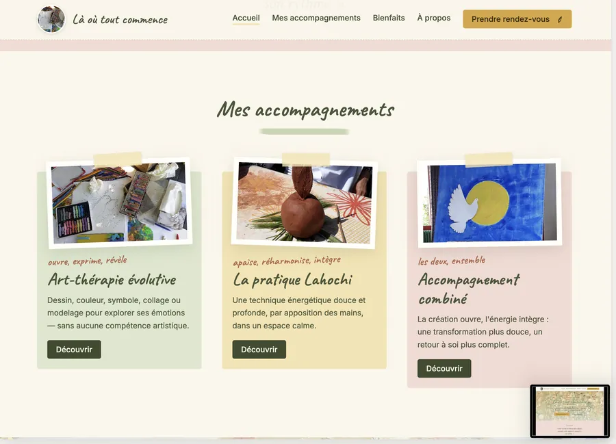 Site vitrine — projet Laurence