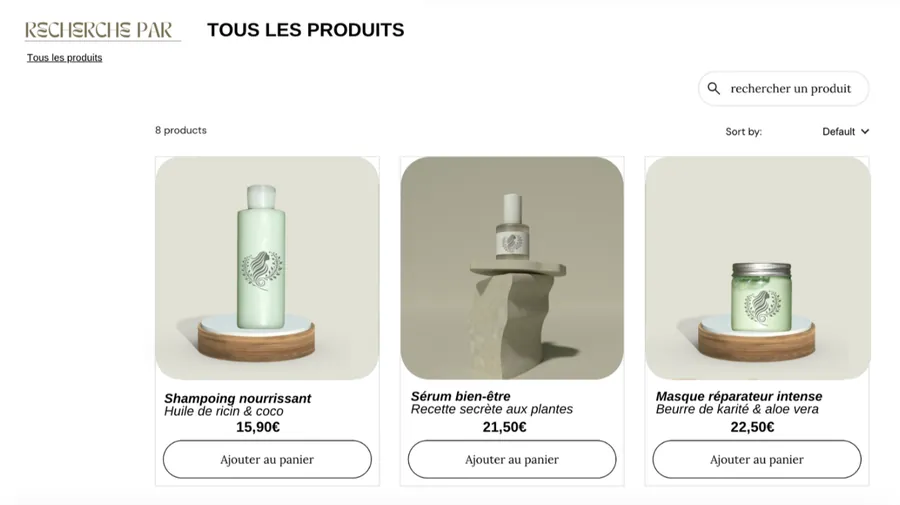 Site vitrine avec boutique en ligne